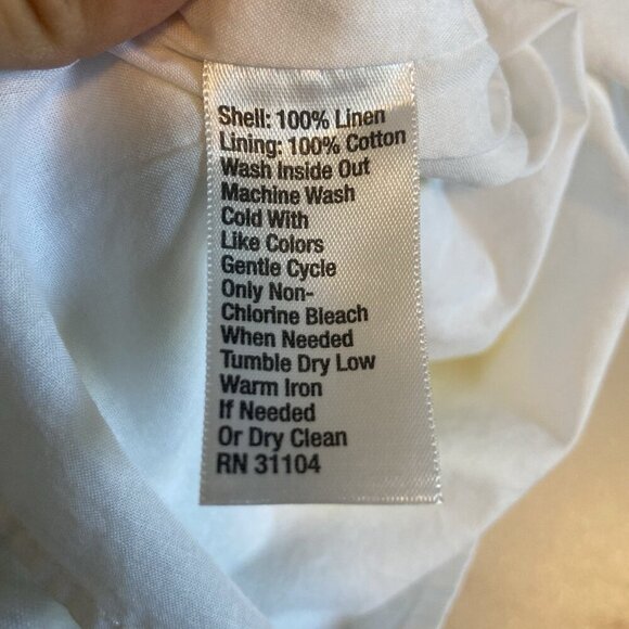 Cynthia Rowley 100% Linen Organic Lemon Knee Length Pocket Dress Size 14 Preppy - Picture 7 of 10